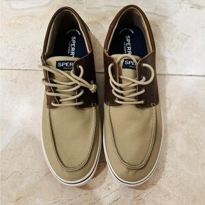 Sperry Top Sider Bahama Wheat Tan White Boat Shoe Men's Size 16 NWOB
